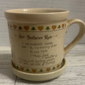 Hot Buttered Rum Recipe Pineapple coffee mug w/ coaster